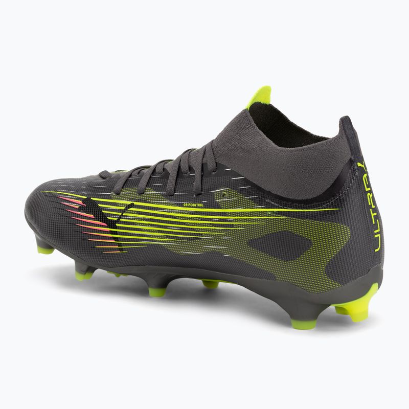 Men's football boots PUMA Ultra 5 Match+ FG/AG matte aged silver/yellow alert/puma aged silver 3