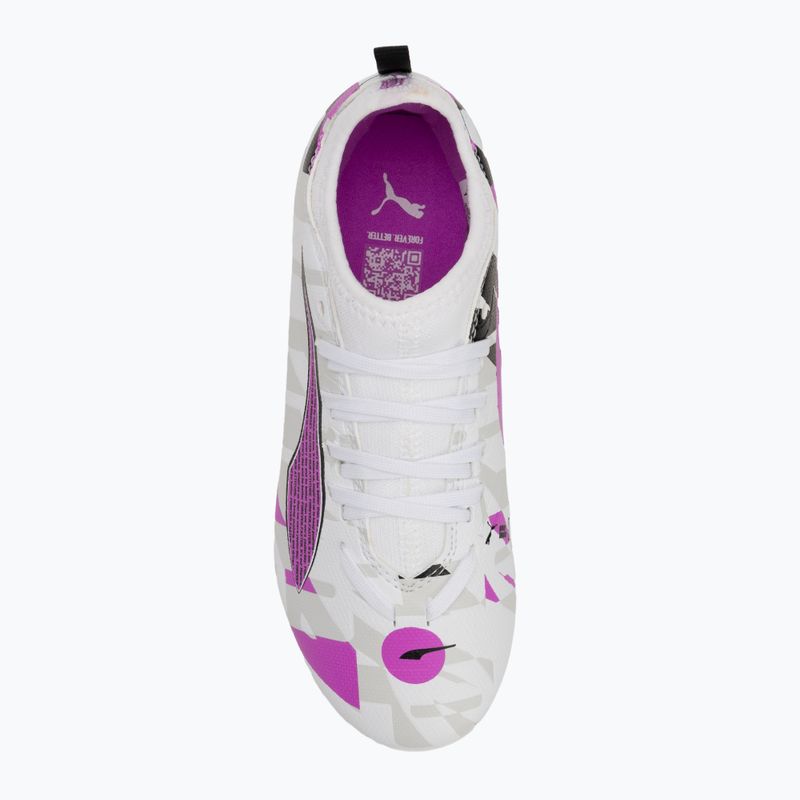 Children's football shoes PUMA Ultra 5 Match Forever FG/AG Jr puma white/pure magenta/feather gray/puma black 5