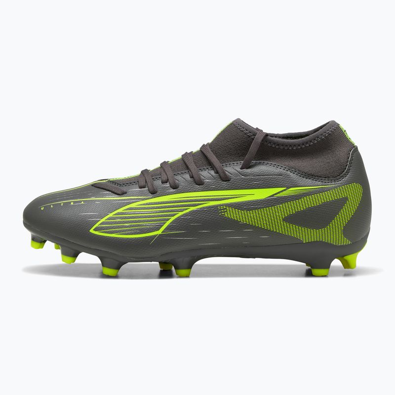 Men's football boots PUMA Ultra 5 Play+ FG/AG matte aged silver/yellow alert/puma aged silver