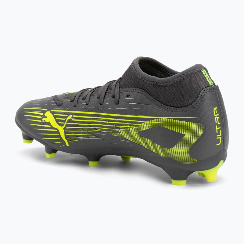 Men's football boots PUMA Ultra 5 Play+ FG/AG matte aged silver/yellow alert/puma aged silver 3