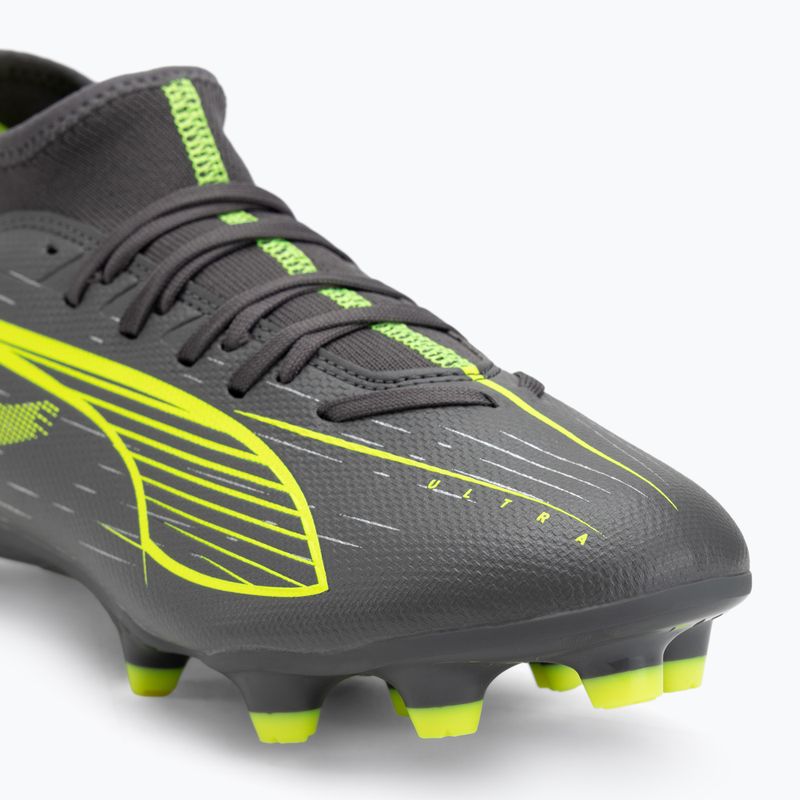 Men's football boots PUMA Ultra 5 Play+ FG/AG matte aged silver/yellow alert/puma aged silver 7