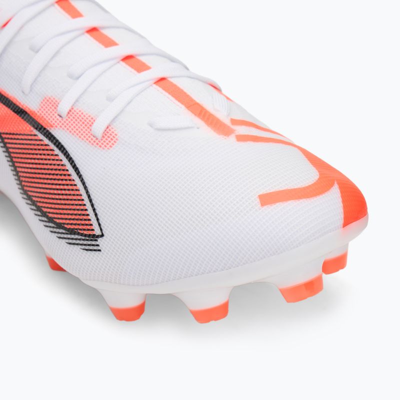 Men's football boots PUMA Ultra 5 Match FG/AG puma white/puma black/glowing red 7