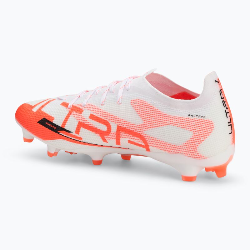 Men's football boots PUMA Ultra 5 Pro FG/AG puma white/puma black/glowing red 3