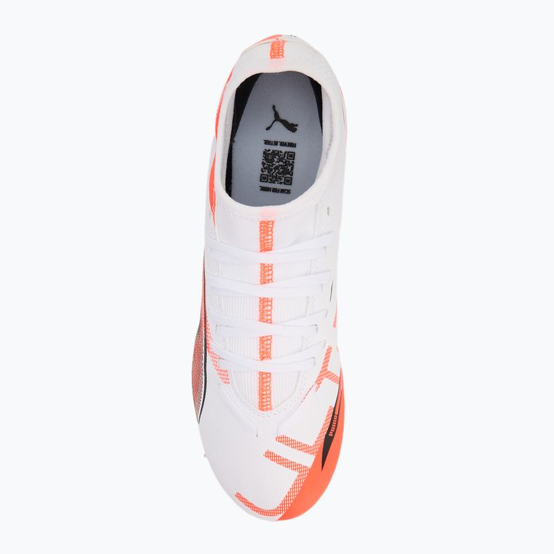 Men's football boots PUMA Ultra 5 Play+ FG/AG puma white/puma black/glowing red 5