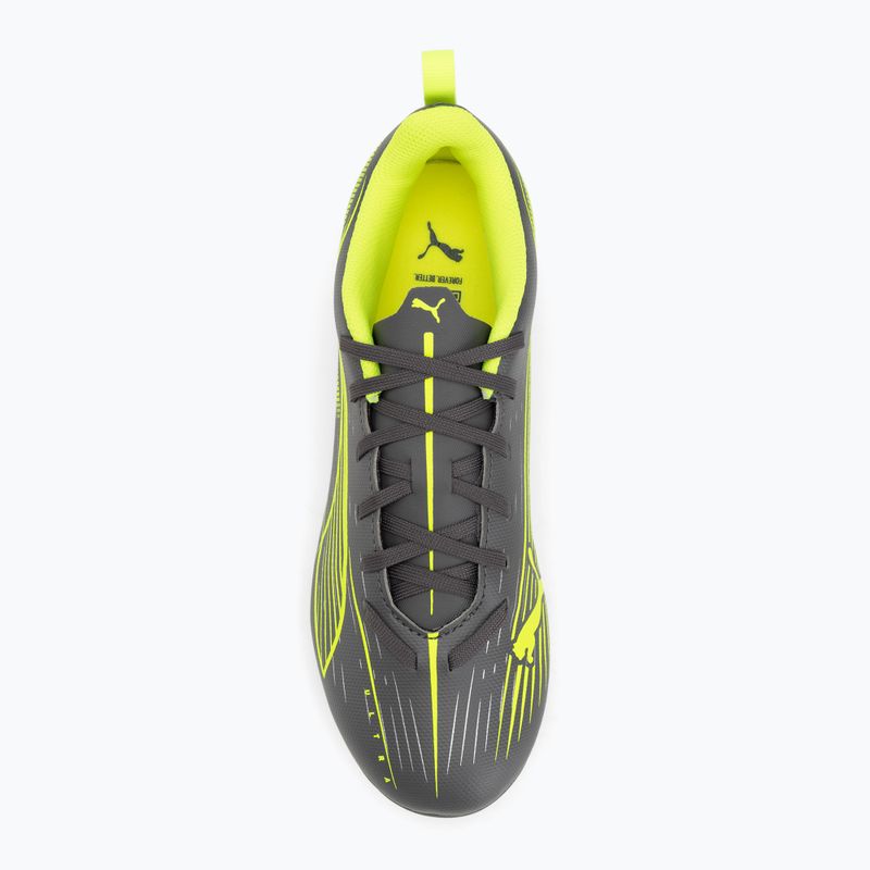 PUMA Ultra 5 Play FG/AG Jr matte aged silver/yellow alert/puma aged silver children's football boots 5
