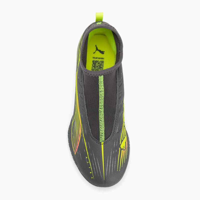 Children's football boots PUMA Ultra 5 Match+ LL TT + Mid Jr matte aged silver/yellow alert/puma aged silver 5