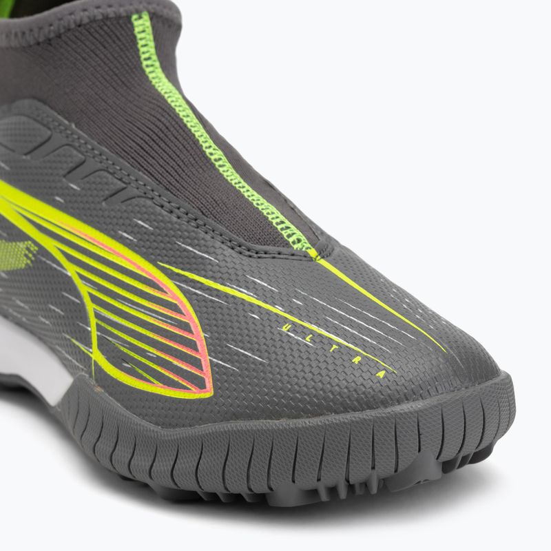 Children's football boots PUMA Ultra 5 Match+ LL TT + Mid Jr matte aged silver/yellow alert/puma aged silver 7