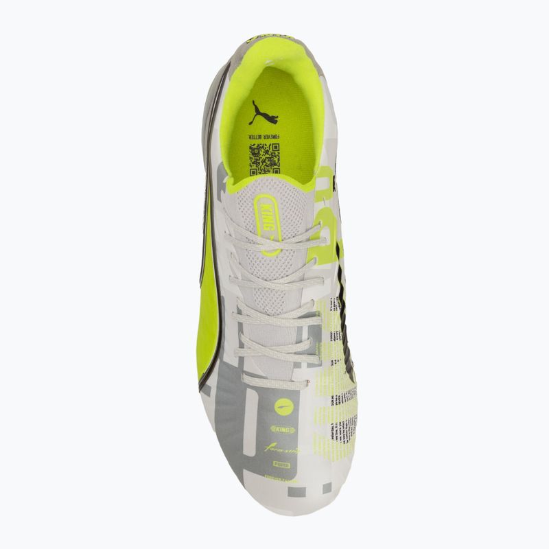Men's football shoes PUMA King Ultimate Forever FG/AG feather gray/electric lime/puma white/flat light gray 5