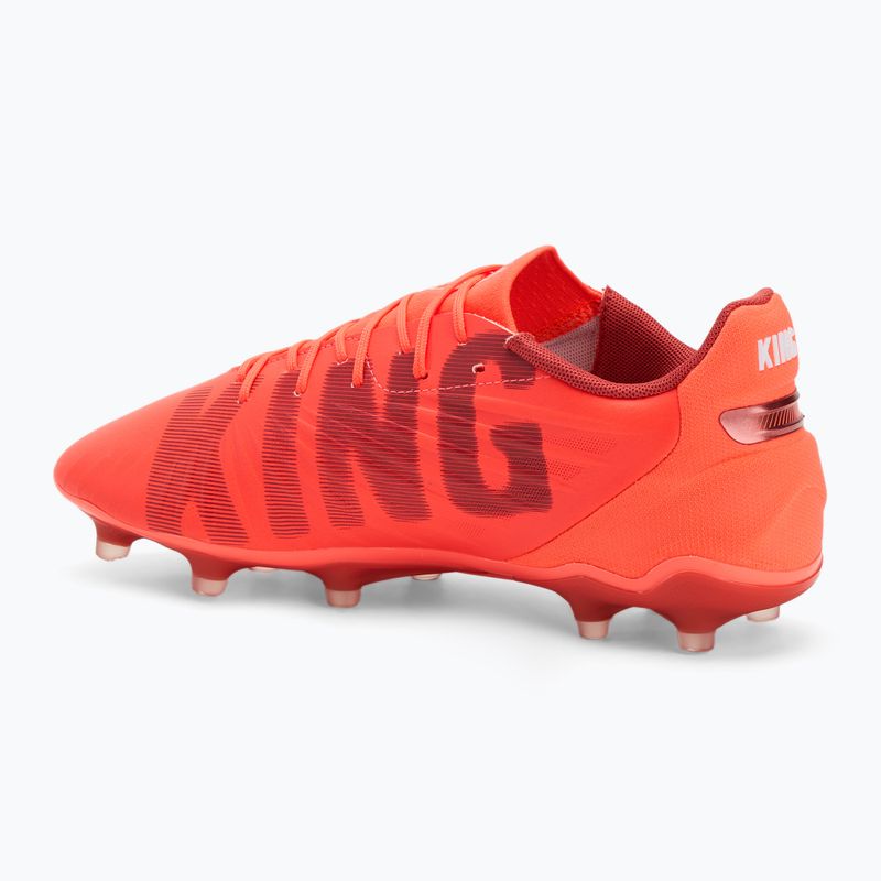 Men's football boots PUMA King Match FG/AG glowing red/puma white/red fire 3