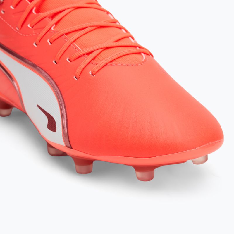 Men's football boots PUMA King Match FG/AG glowing red/puma white/red fire 7