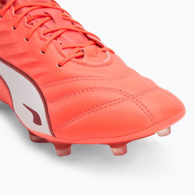 Men's football boots PUMA King Pro FG/AG glowing red/puma white/red fire 7