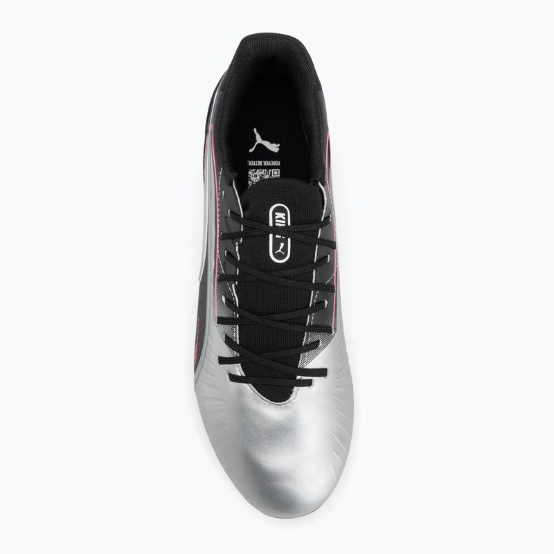Men's football boots PUMA King Match FG/AG puma silver/puma black/sun struck/puma white 5