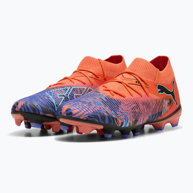 PUMA Future 8 Match Creativity FG/AG orange poppy/black/dark amethyst/electric peppermint Men's football boots 9