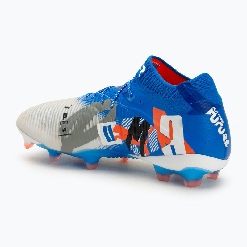Men's football shoes PUMA Future 8 Ultimate Forever FG white/ultra blue/feather gray/puma black/glowing red 3