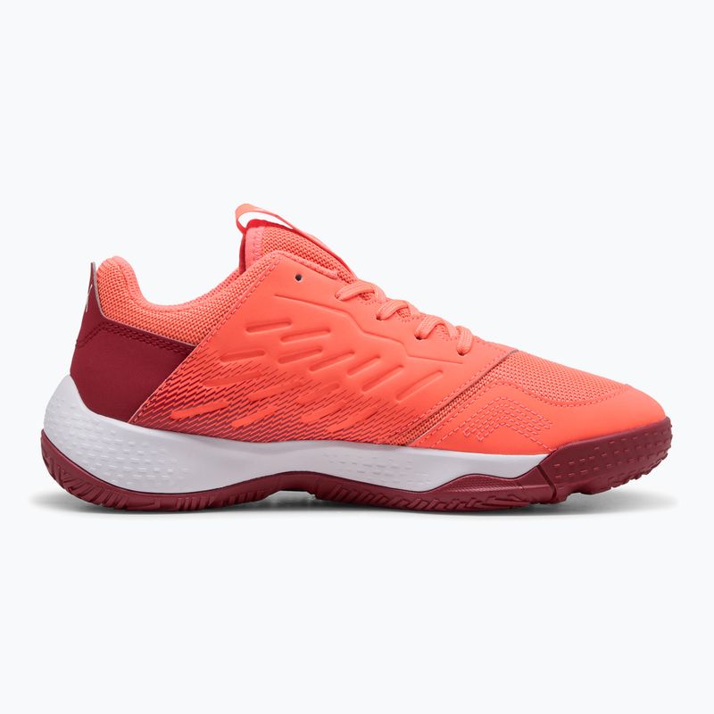 PUMA Accelerate Jr children's handball shoes glowing red/white/dark crimson/black 8