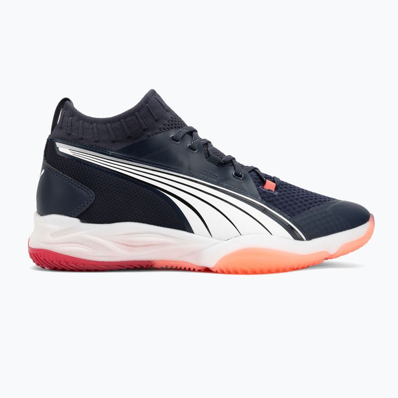 Men's handball shoes PUMA Eliminate Nitro SQD parisian night / puma white / glowing red 2