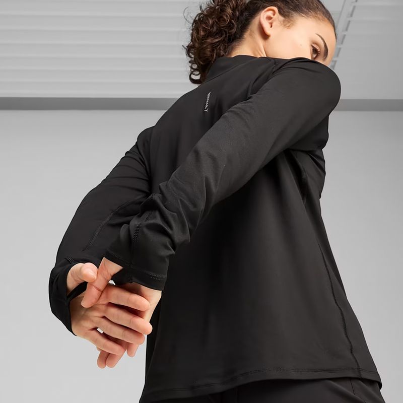 Women's running sweatshirt PUMA Run Velocity Cloudspun 1/4 Zip puma black 7