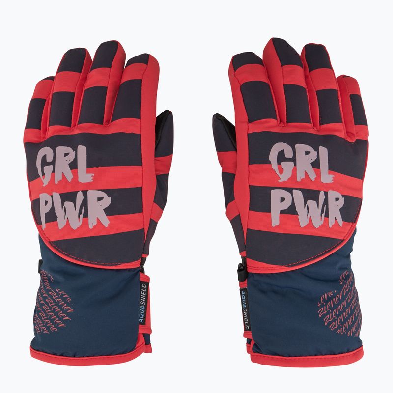Children's ski glove ZIENER Liwa Aquashield PR fiery red 3