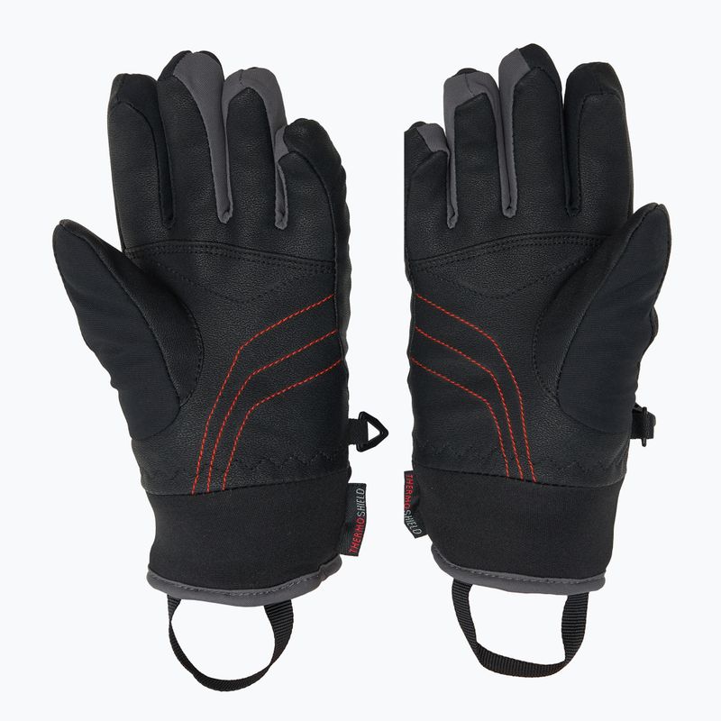 ZIENER Children's Ski Gloves Luro Aquashield PR black/orange pop 2