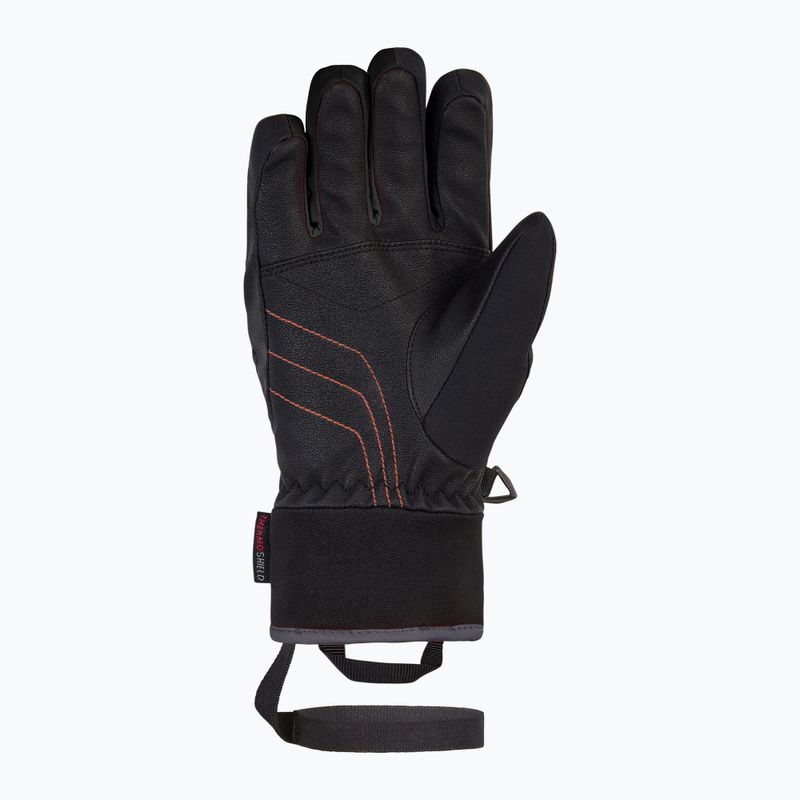 ZIENER Children's Ski Gloves Luro Aquashield PR black/orange pop 9