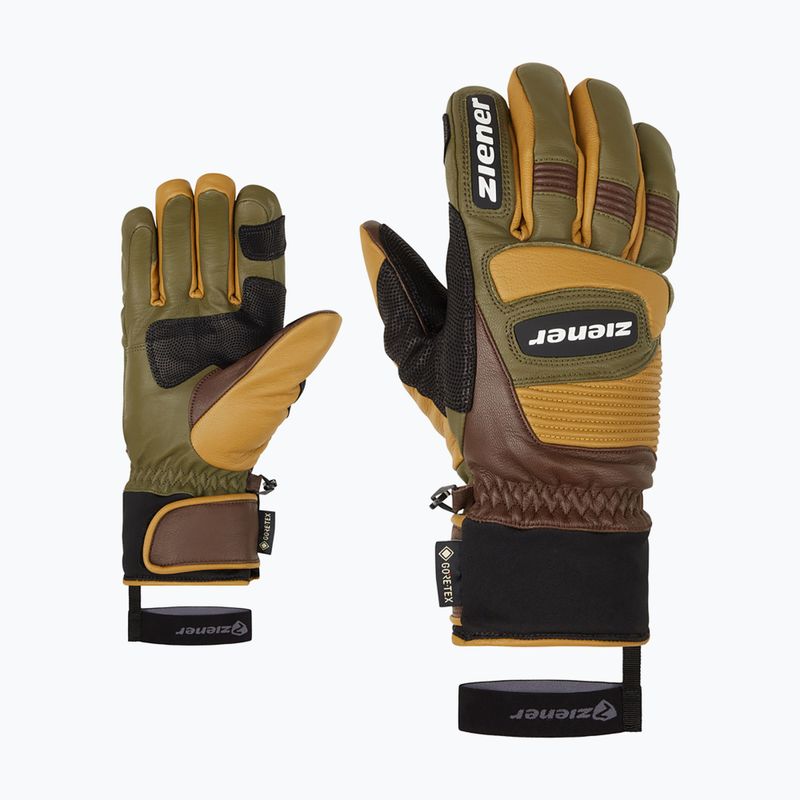 Men's ski glove ZIENER Guard GTX + Gore Grip PR alpine dark/brown