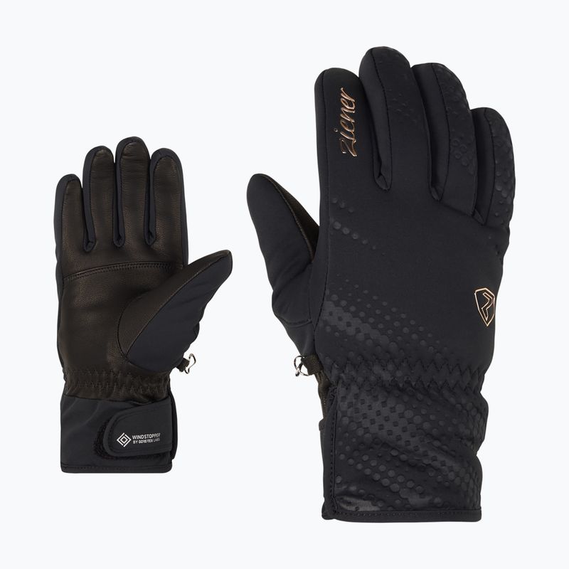 Women's Ski Gloves ZIENER Karoi WS PR black/rose metallic 6