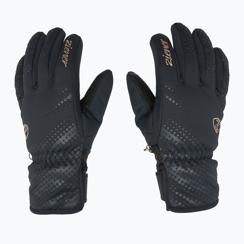 Women's Ski Gloves ZIENER Karoi WS PR black/rose metallic 3
