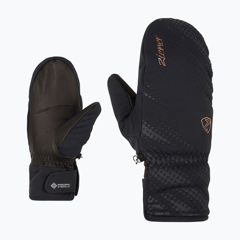 Women's Ski Gloves ZIENER Karoia WS PR Mitten black/rose metallic 7