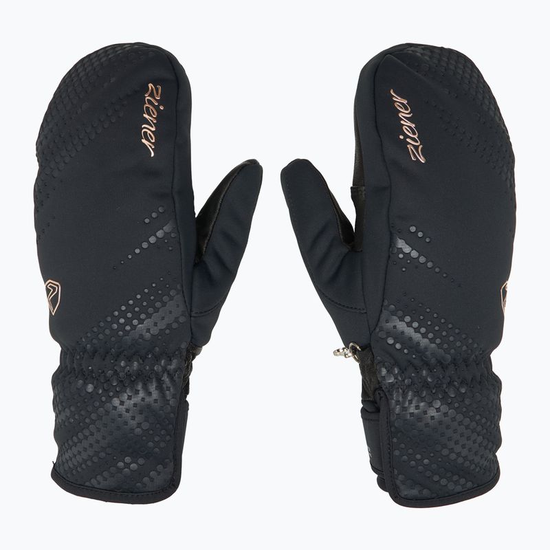Women's Ski Gloves ZIENER Karoia WS PR Mitten black/rose metallic 3