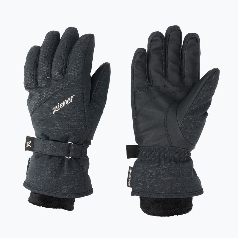 Women's Ski Gloves ZIENER Klaire GTX black ink spark