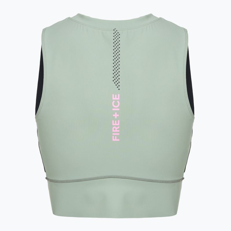 women's training T-shirt BOGNER FIRE+ICE Caia 1/4 Zip eucalyptus 2
