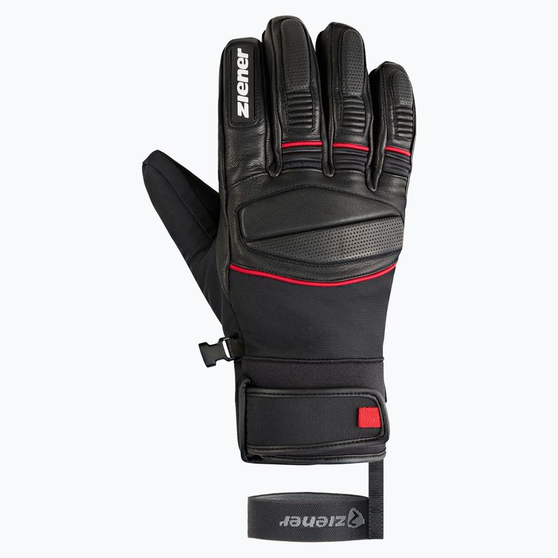 Men's ski gloves ZIENER Gomin-Z AS black/red 2