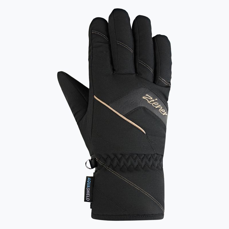 Women's ski gloves ZIENER Karion-Z AS black/gold 2
