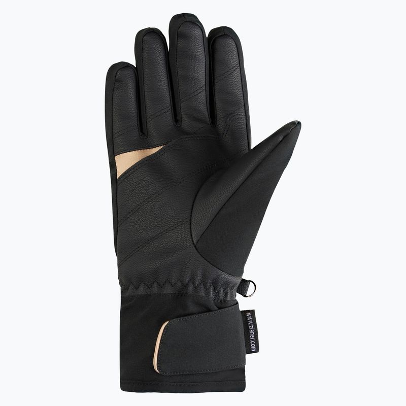 Women's ski gloves ZIENER Karion-Z AS black/gold 3
