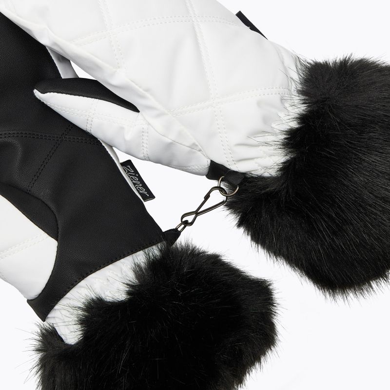 Women's ski gloves ZIENER Kwinzi-Z Mitten white 5