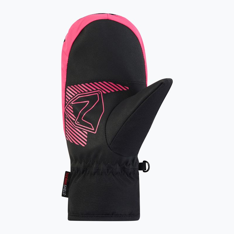Children's ski gloves ZIENER Luuki-Z Aquashield black/pop pink 3