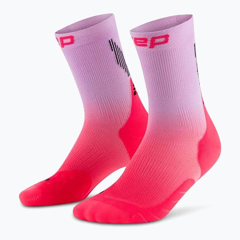 CEP Women's Compression Socks Run Edt. Gradient Mid Cut Compression 5.0 pink/lilac fade