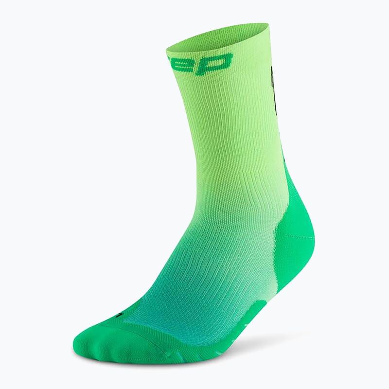 CEP Men's Compression Socks Run Edt. Gradient Mid Cut Compression 5.0 green/lime fade 2