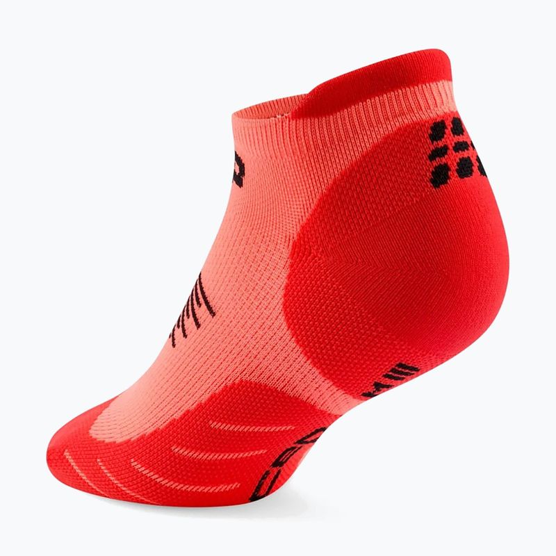 Women's compression socks CEP Run No Show 5.0 neon coral 3