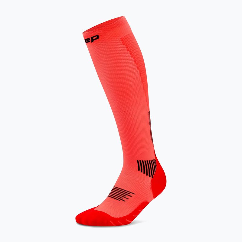Men's compression socks CEP Run Tall 5.0 neon coral 2