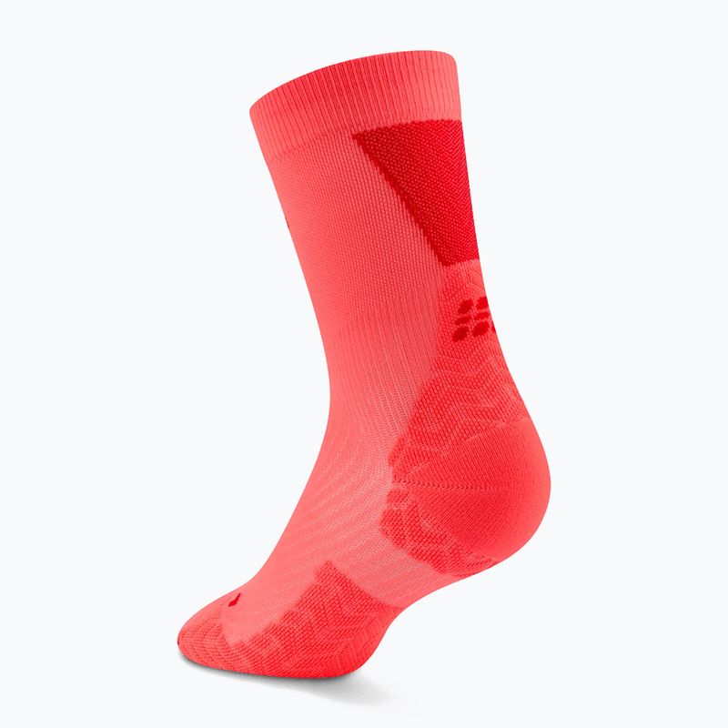 Women's socks CEP Ultralight Mid Cut 4.0 neon coral/red 3
