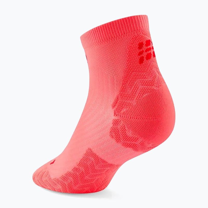 Men's compression socks CEP Ultralight Low Cut 4.0 neon coral/red 3