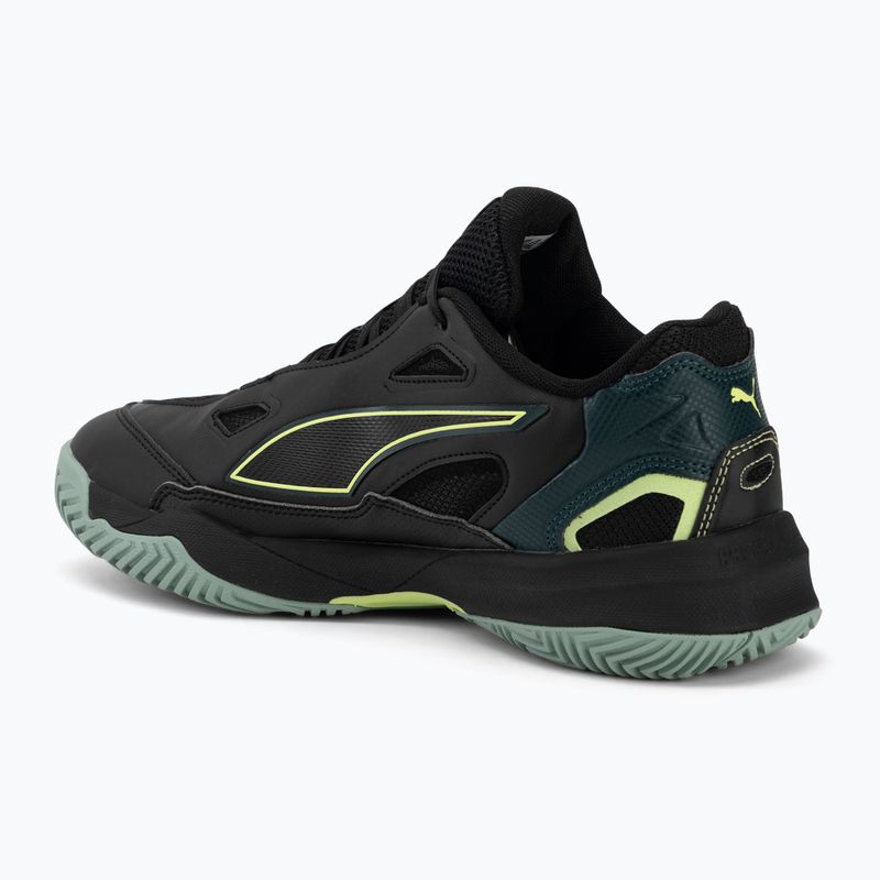 Men's handball shoes PUMA Solarstrike 4 puma black/green terrain/fizzy light 3