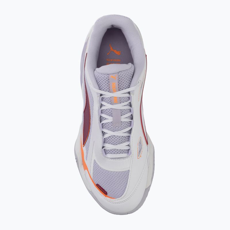 Women's handball shoes PUMA Solarstrike 4 puma white/heat fire/lilac crush berry 5