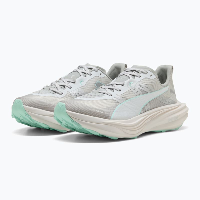 PUMA Deviate Nitro Elite Trail women's running shoes feather grey / mint melt 3