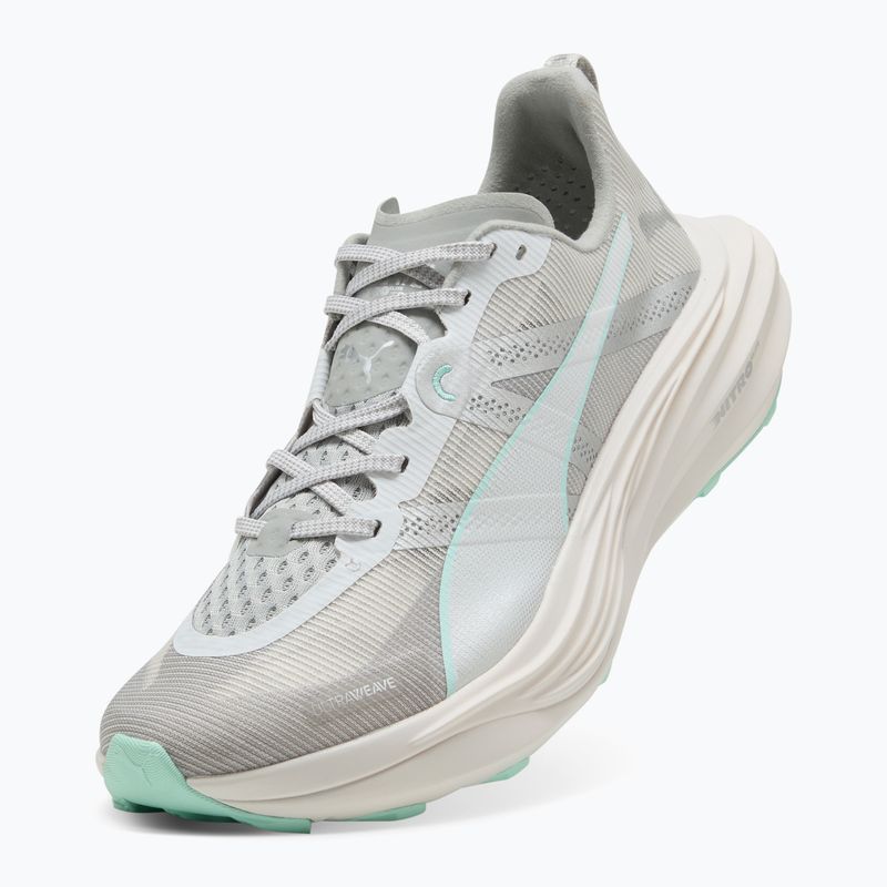 PUMA Deviate Nitro Elite Trail women's running shoes feather grey / mint melt 5