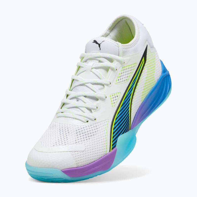 Handball shoes PUMA Eliminate Nitro SQD 4 Game On puma white/glowing red/ultra blue 10