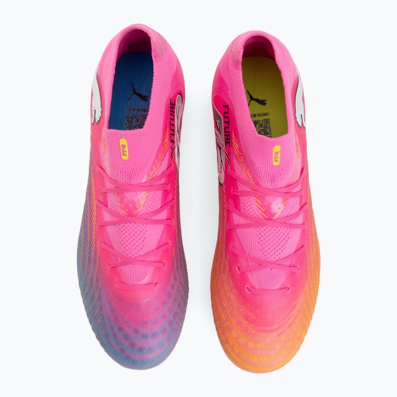 Children's football boots PUMA Future 9 Pro FG/AG Jr poison pink/puma wht/sun stream/bright aqua/puma blk 5