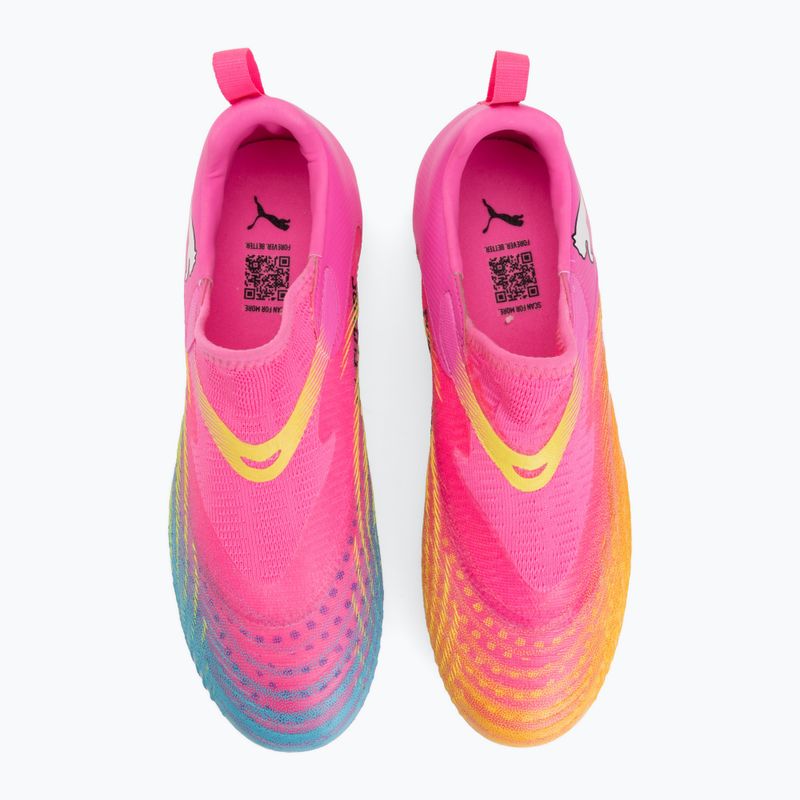 Children's football boots PUMA Future 9 Match LL FG/AG Jr poison pink/puma wht/sun stream/bright aqua/puma blk 5