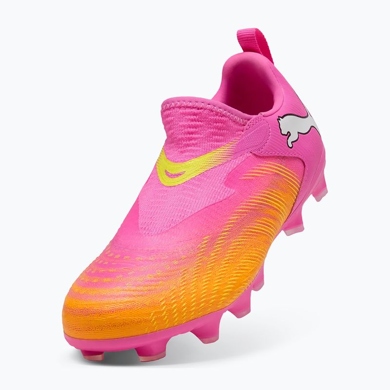 Children's football boots PUMA Future 9 Match LL FG/AG Jr poison pink/puma wht/sun stream/bright aqua/puma blk 3
